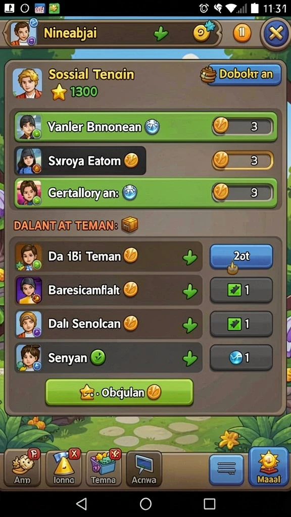 Tampilan utama game yang penuh warna dan dinamis.