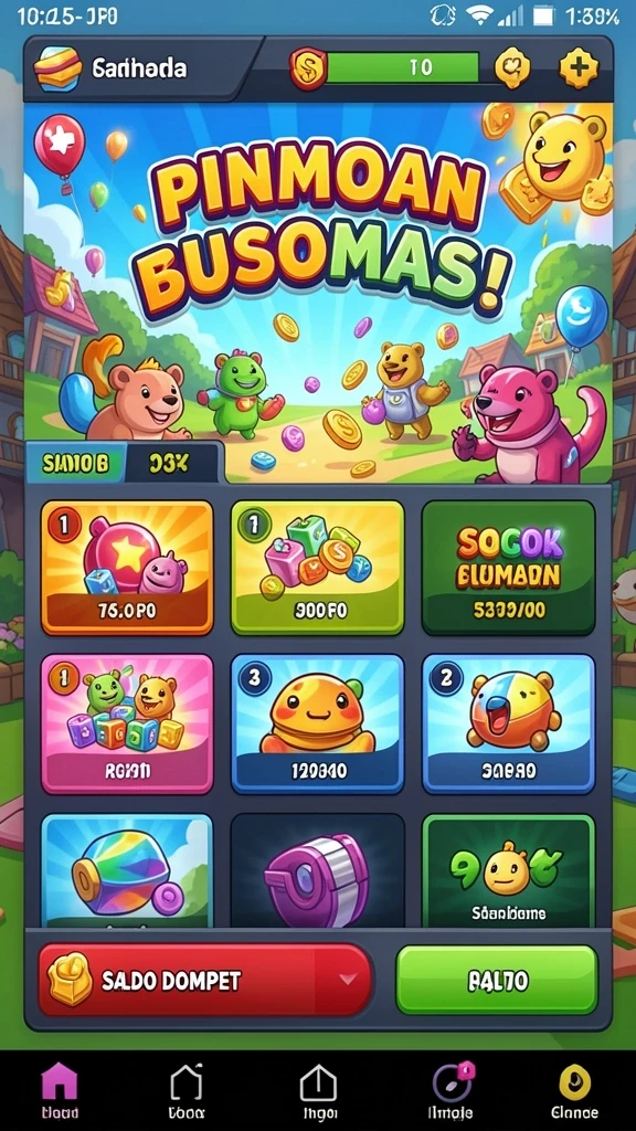 Tampilan hero yang menarik dan warna-warni.