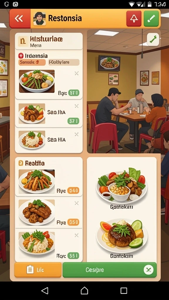 Tampilan menu utama yang menarik dan mudah digunakan.